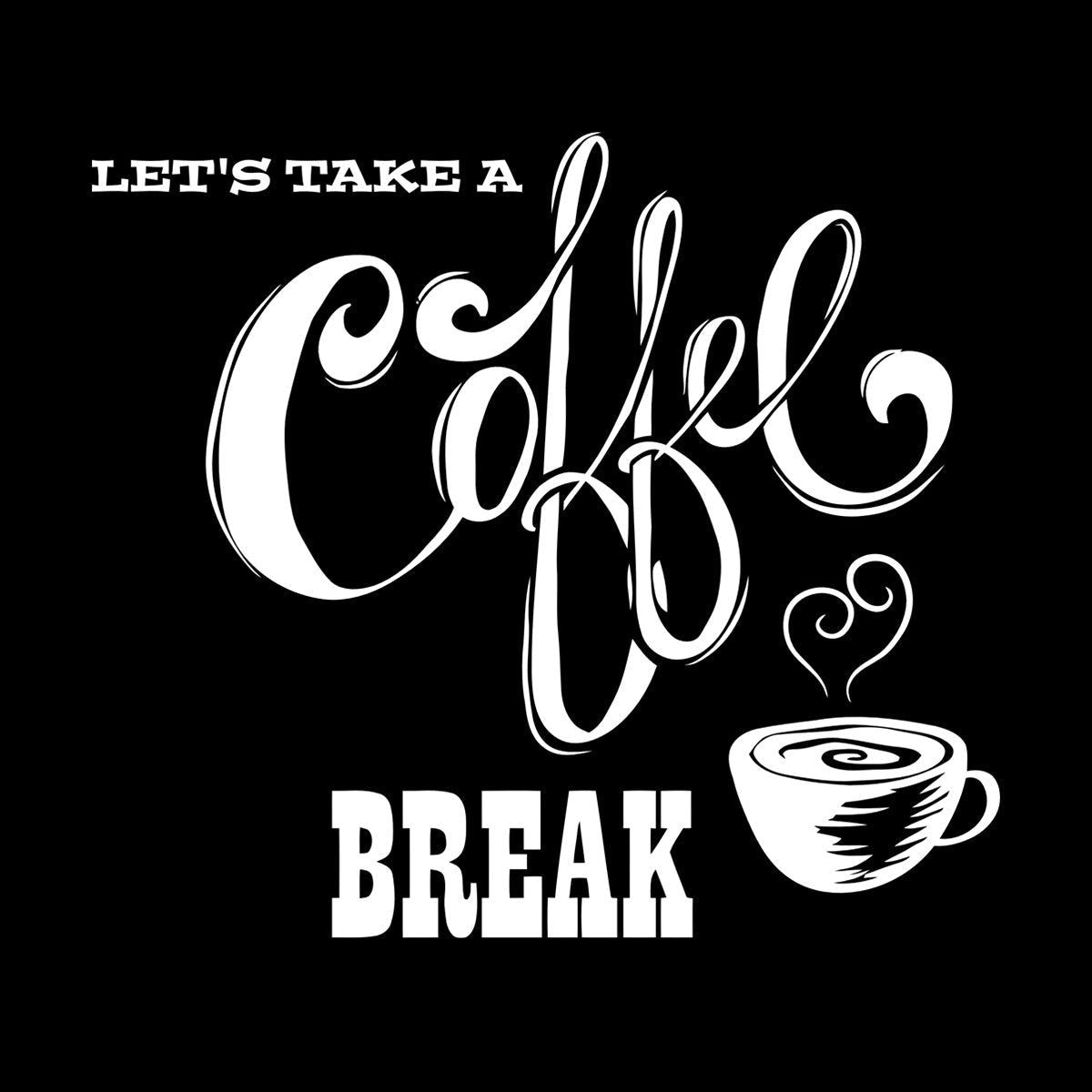 Wall Decals Paster Paper Let'S Take Coffee Break Cafe Quote Coffee Cup Easy Installation