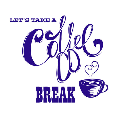 Wall Decals Paster Paper Let'S Take Coffee Break Cafe Quote Coffee Cup Easy Installation
