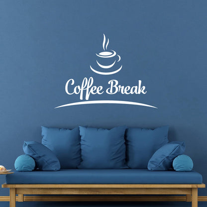 Vinyl Wall Stickers Coffee Break Cafe And Drink Cup Art Mural Painting