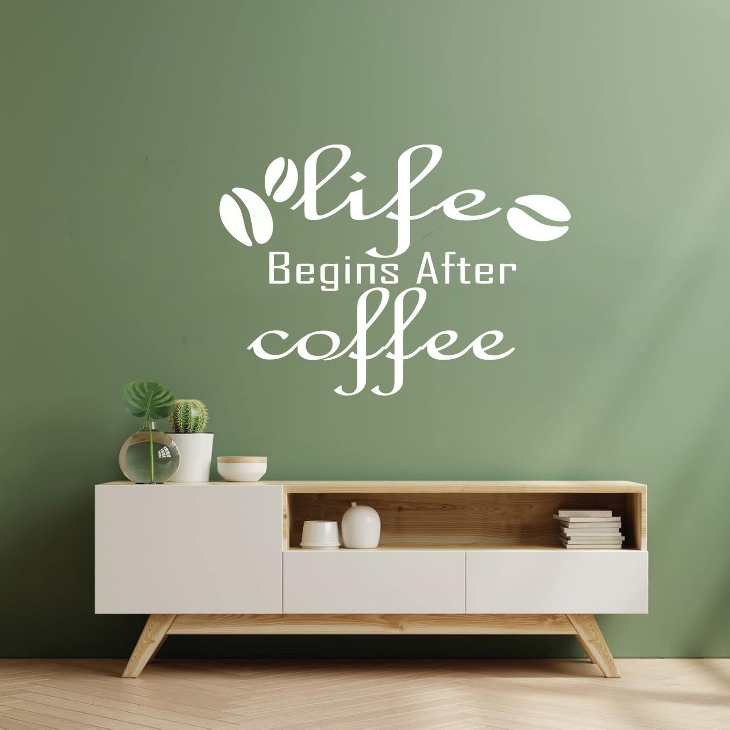 Engraving Decals Lettering Quote Life Begins After Coffee Shop It Won'T Fall Off