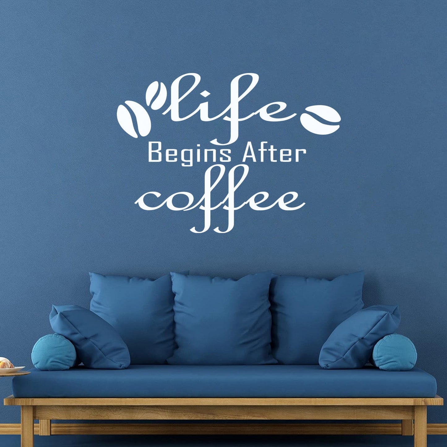 Engraving Decals Lettering Quote Life Begins After Coffee Shop It Won'T Fall Off