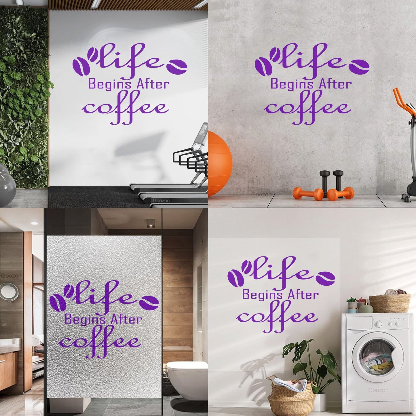 Engraving Decals Lettering Quote Life Begins After Coffee Shop It Won'T Fall Off