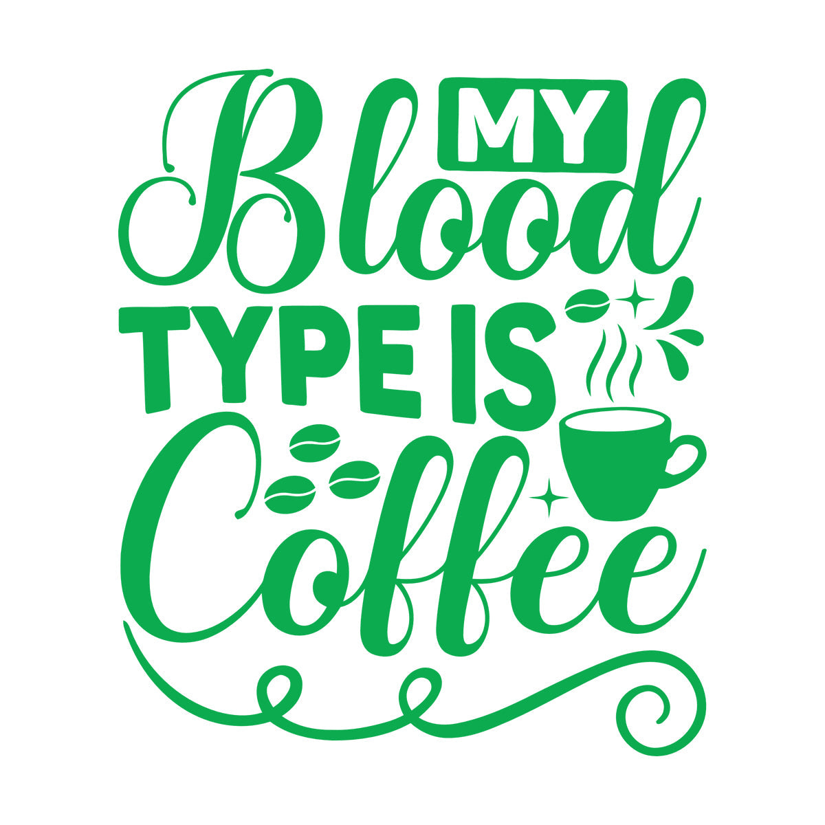 Wall Stickers Paster Paper My Blood Type Is Coffee Phrase Cafe Calligraphy Can Modify And Add Information