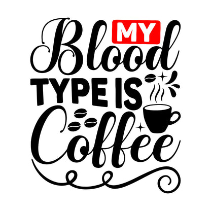Wall Stickers Paster Paper My Blood Type Is Coffee Phrase Cafe Calligraphy Can Modify And Add Information