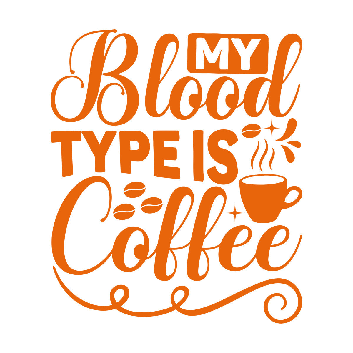 Wall Stickers Paster Paper My Blood Type Is Coffee Phrase Cafe Calligraphy Can Modify And Add Information