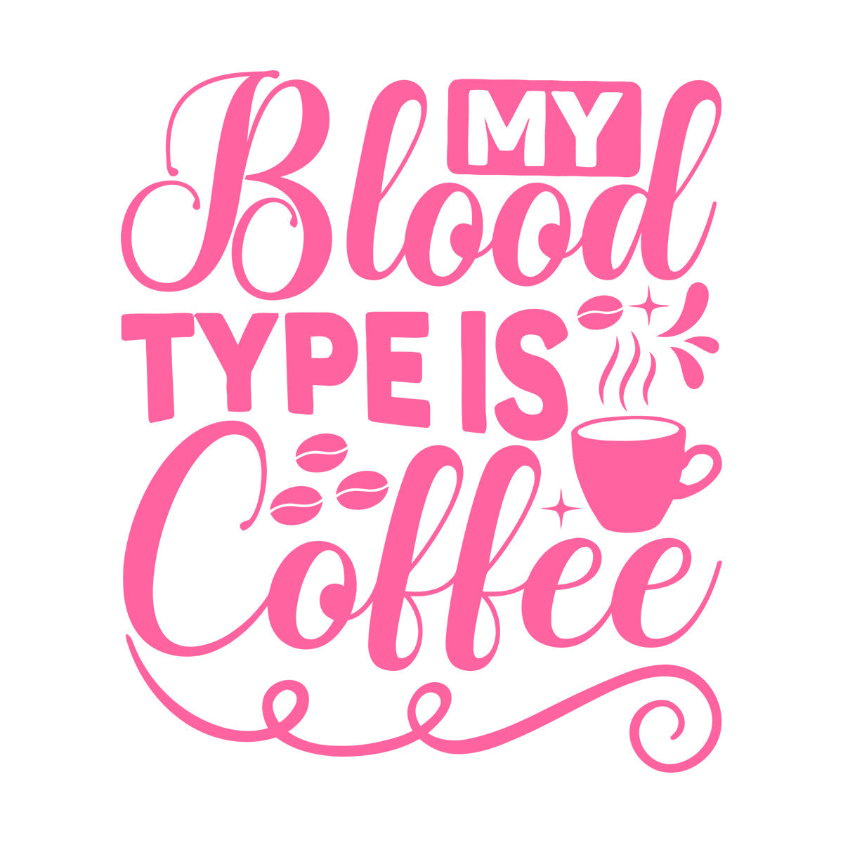 Wall Stickers Paster Paper My Blood Type Is Coffee Phrase Cafe Calligraphy Can Modify And Add Information