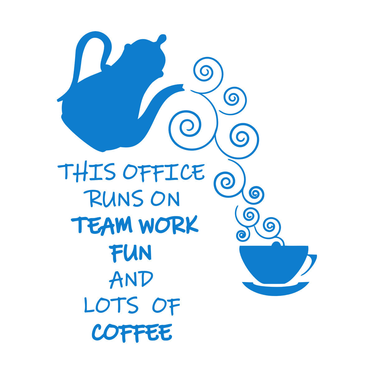 Wall Vinyl Sticker Decor Office Break Team Work Teamwork Coffee Quote Words Phrase Art Decoration