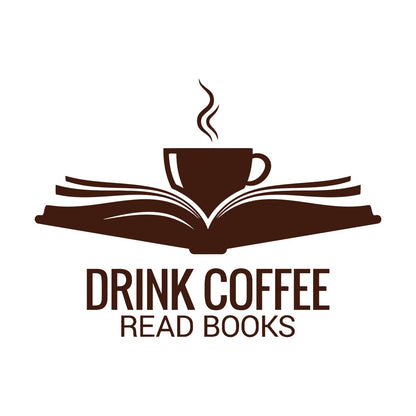 Fine Carving Stickers Open Book Cup Drink Coffee Read Reading Corner Books Wall Beautification