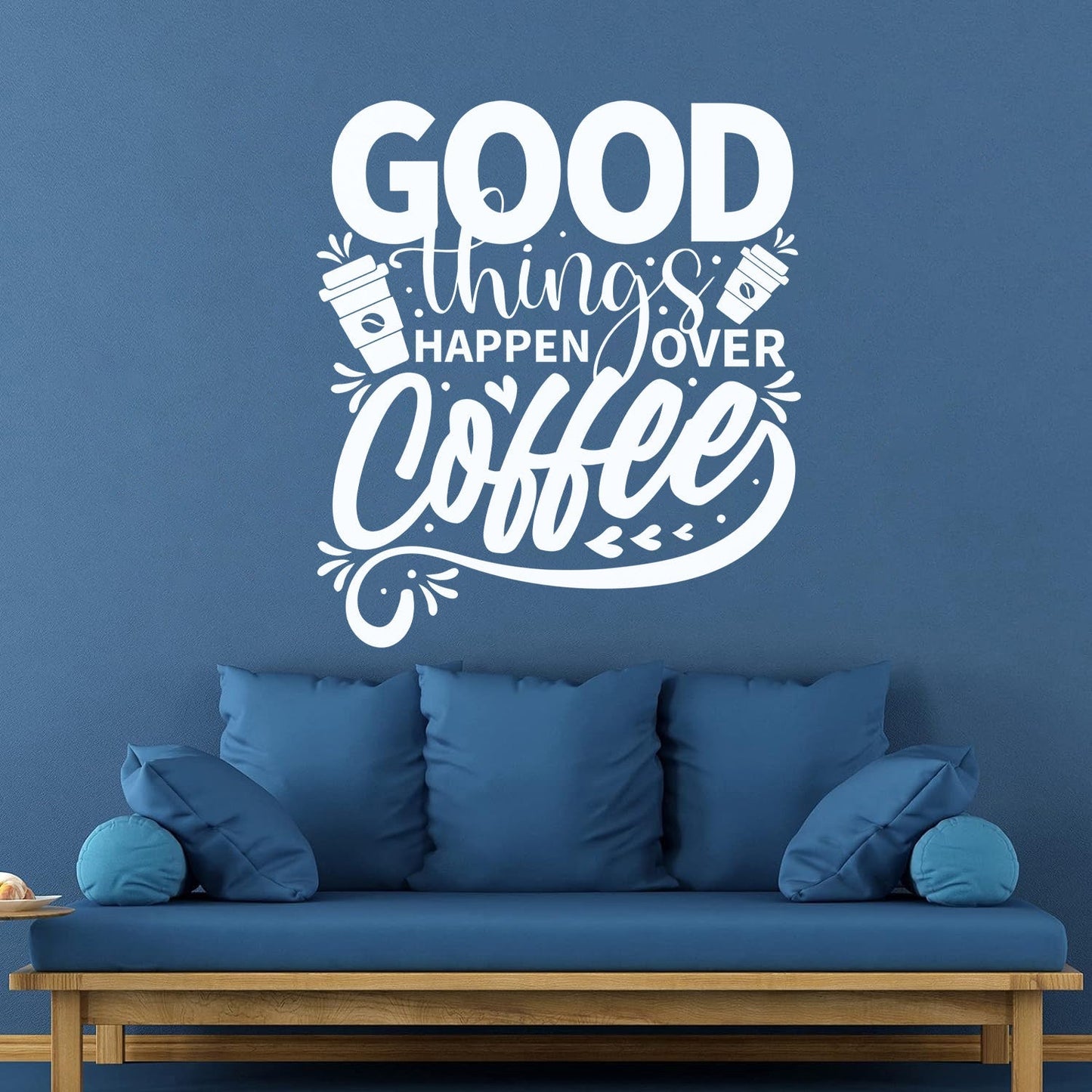 Phrase Good Things Coffee House Cafe Poster Fine Carving Decals Window Decals