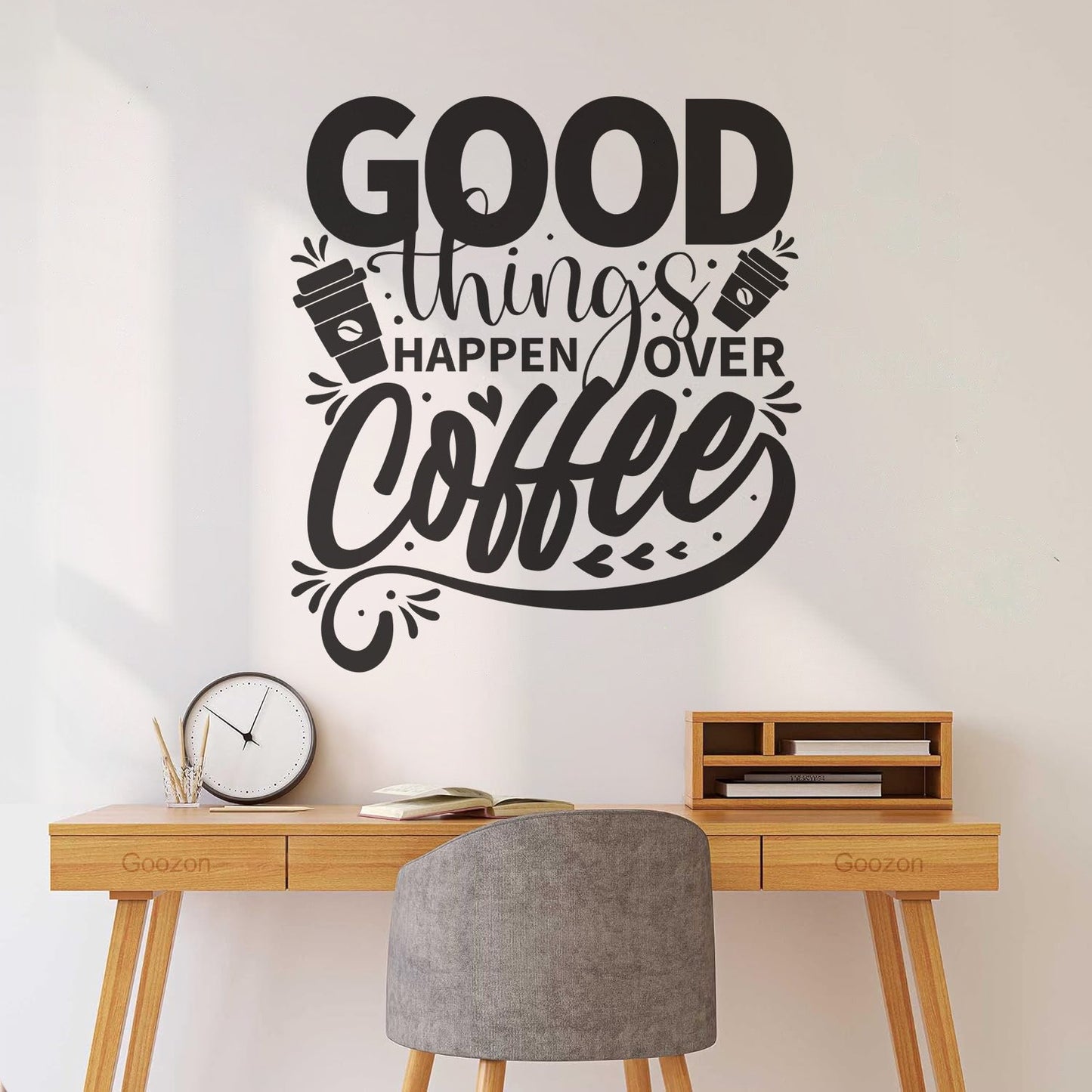 Phrase Good Things Coffee House Cafe Poster Fine Carving Decals Window Decals