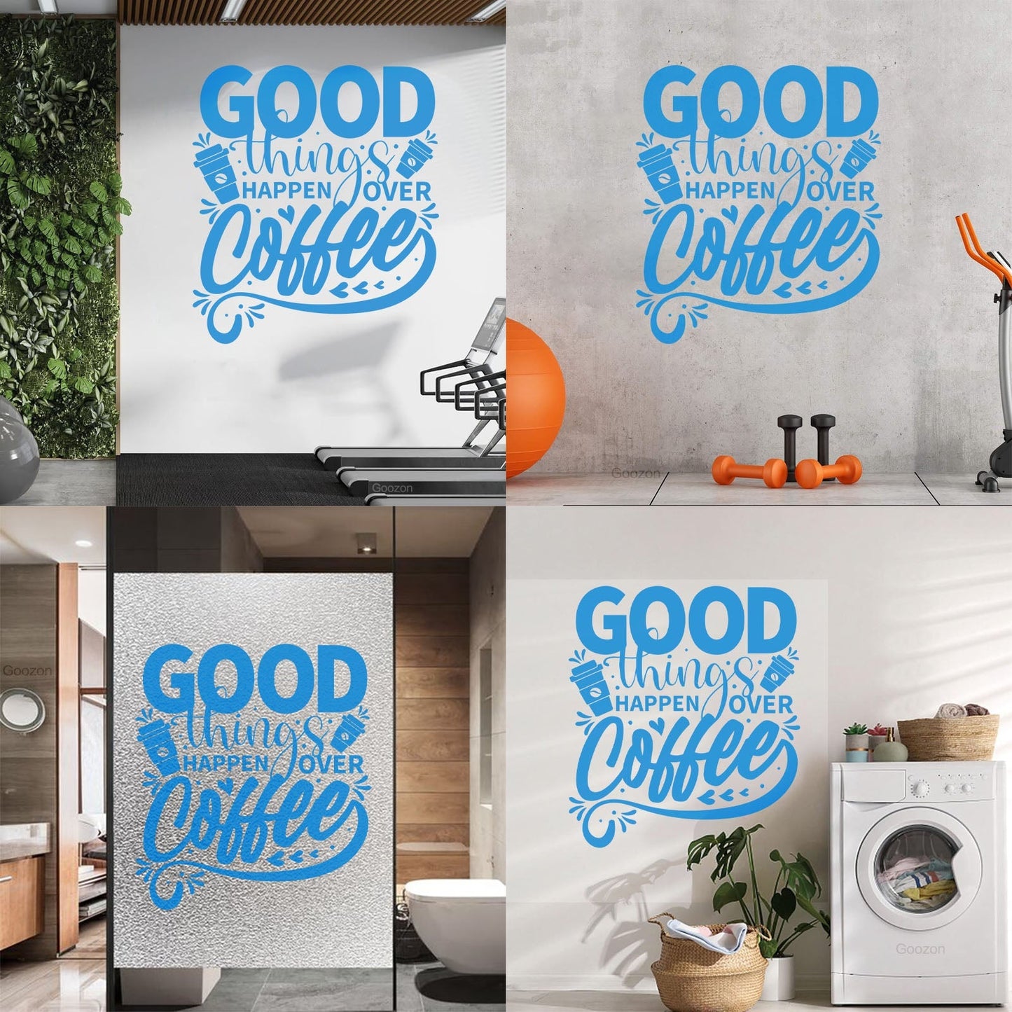 Phrase Good Things Coffee House Cafe Poster Fine Carving Decals Window Decals