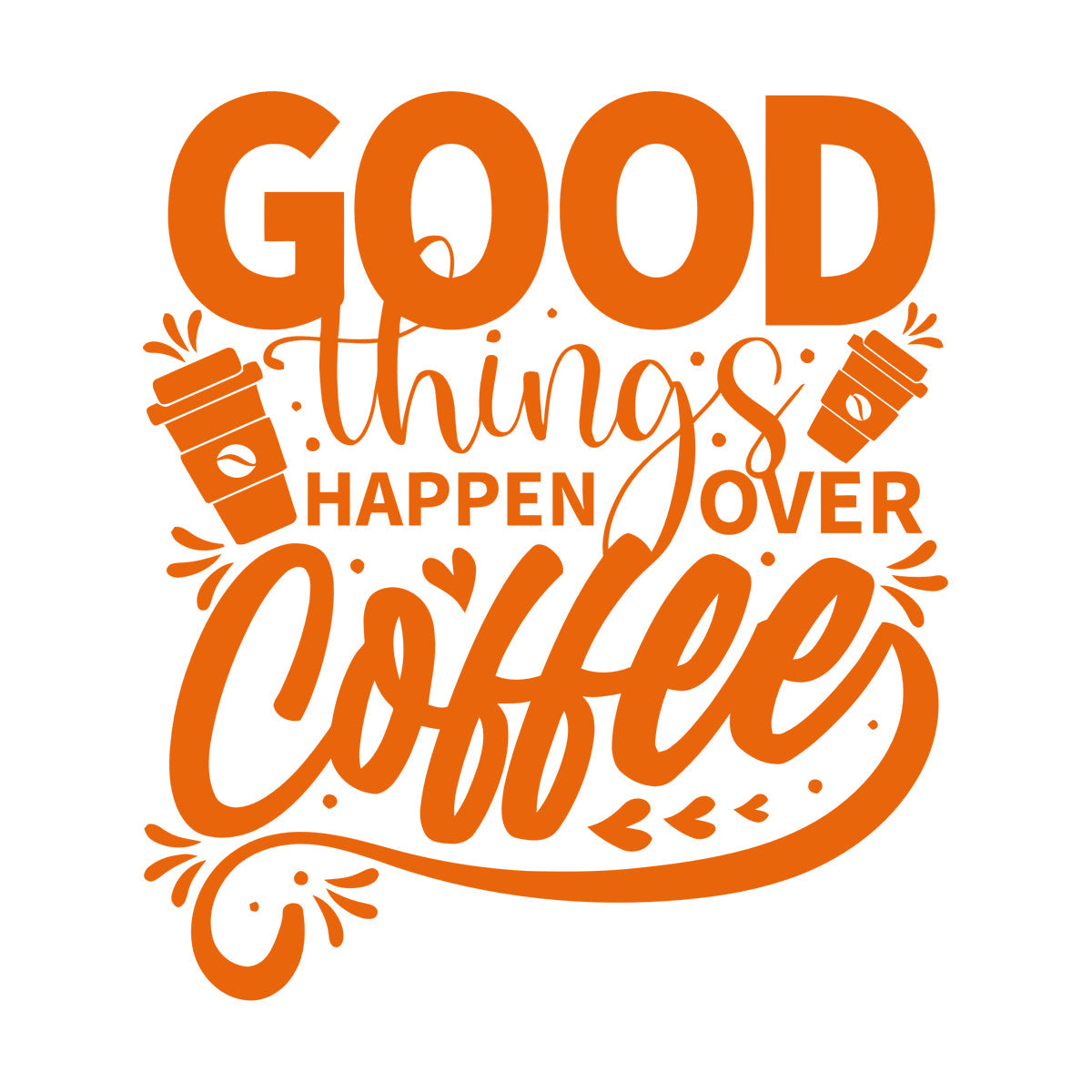 Phrase Good Things Coffee House Cafe Poster Fine Carving Decals Window Decals