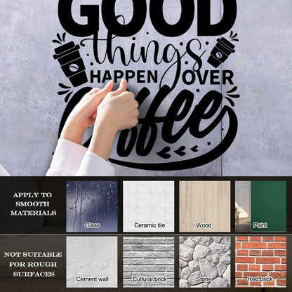 Phrase Good Things Coffee House Cafe Poster Fine Carving Decals Window Decals
