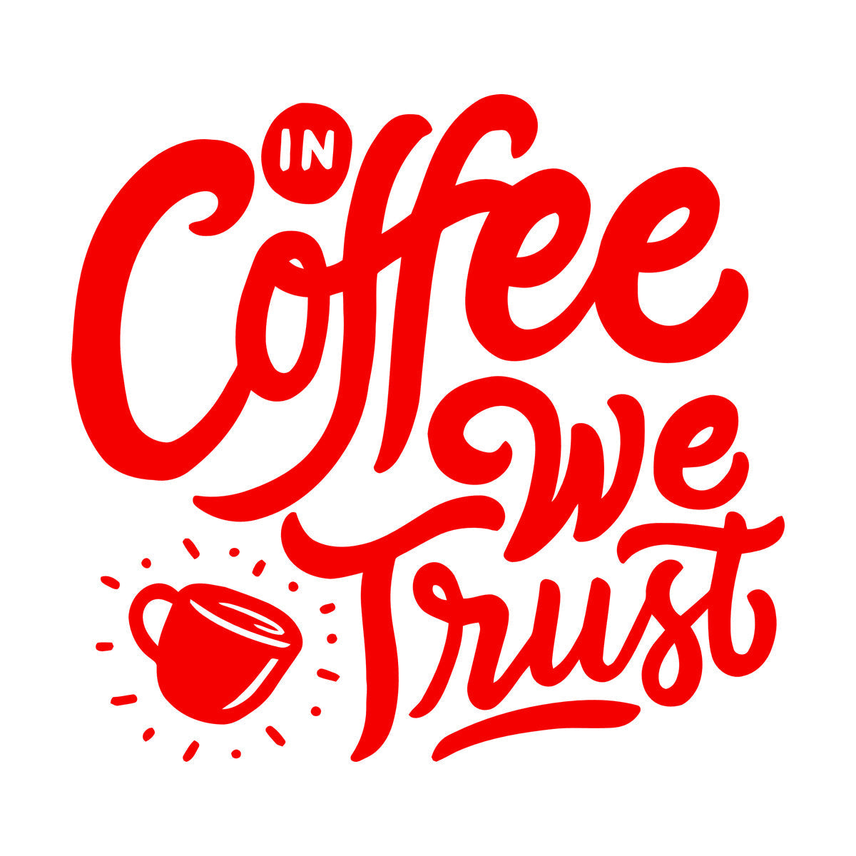 Vinyl Art Sticker Phrase Coffee We Trust Cafe Kitchen Drink Glass Stickers