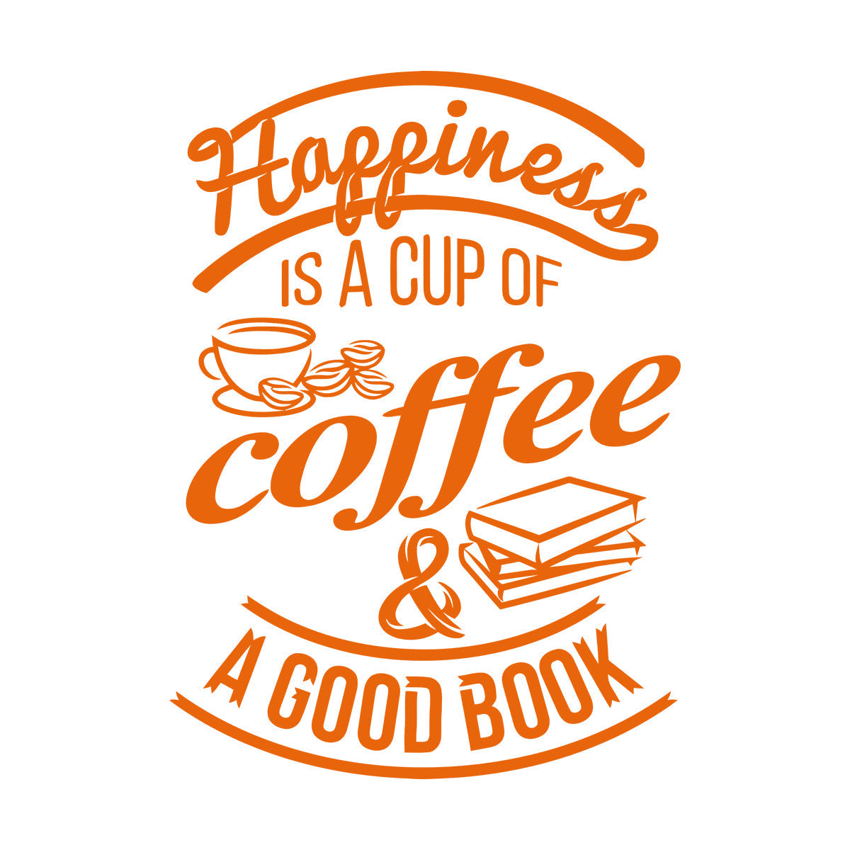 Wall Decals Pvc Quote Happiness Book Coffee Cup Cafe Bar Removable Without Leaving Glue