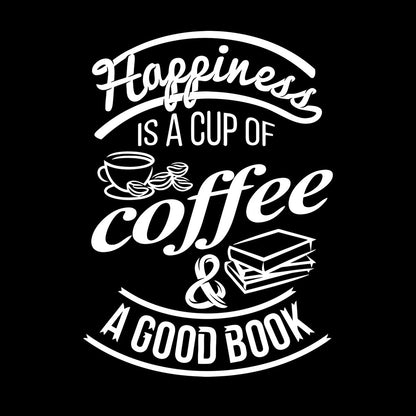 Wall Decals Pvc Quote Happiness Book Coffee Cup Cafe Bar Removable Without Leaving Glue