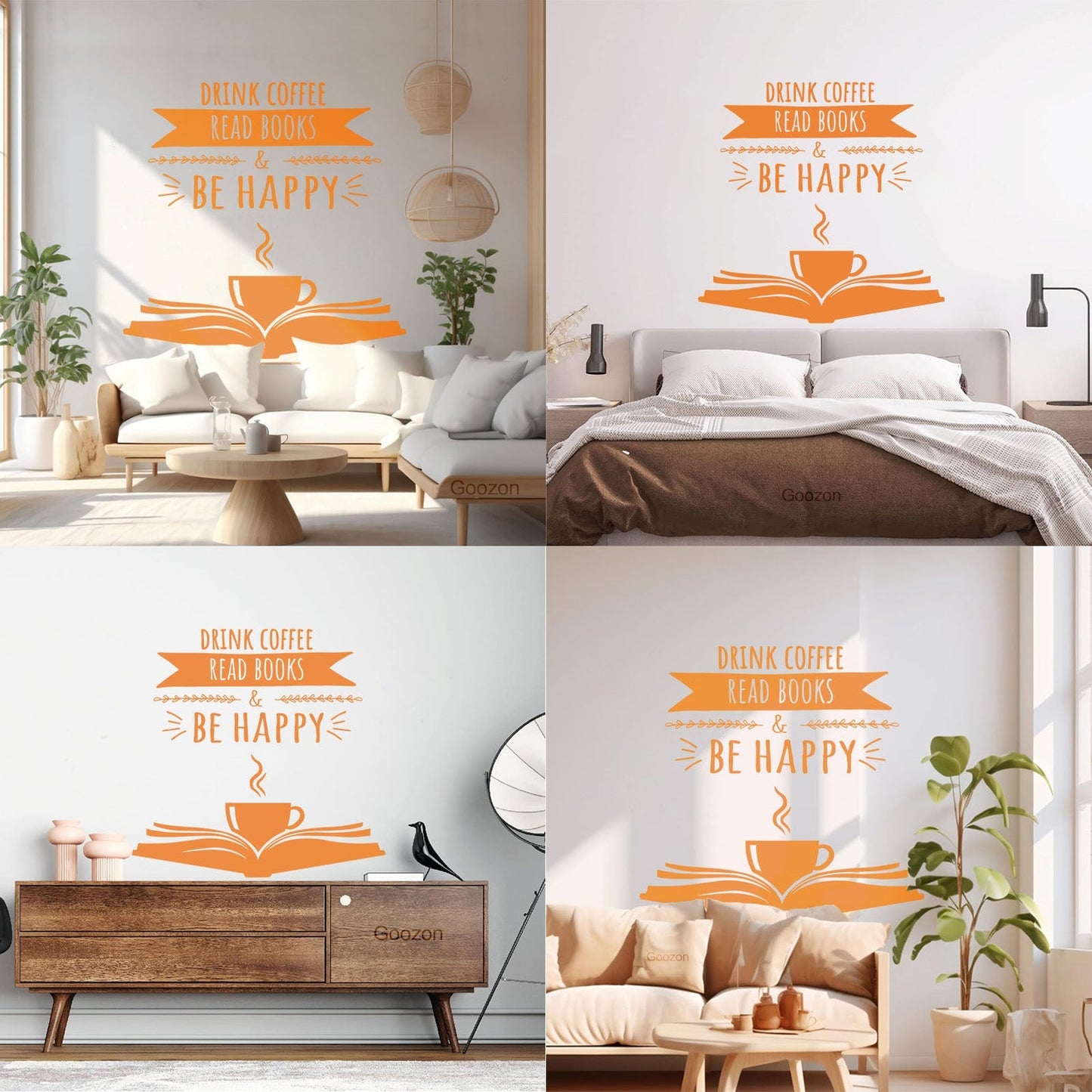 Lettering Stickers Reading Corner Quote Library Coffee Shop Lover Books Self Adhesive