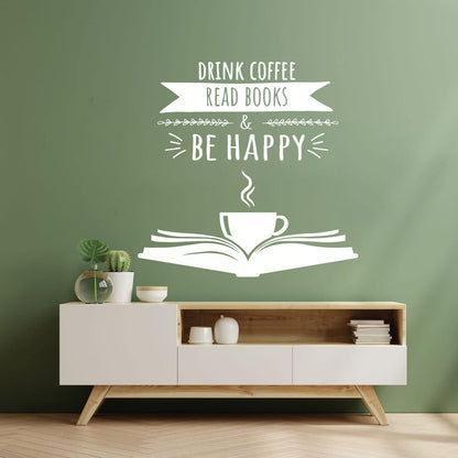Lettering Stickers Reading Corner Quote Library Coffee Shop Lover Books Self Adhesive
