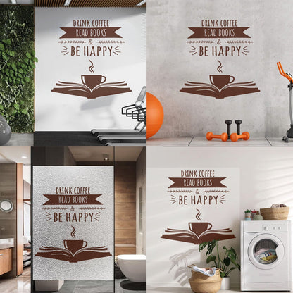 Lettering Stickers Reading Corner Quote Library Coffee Shop Lover Books Self Adhesive