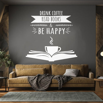 Lettering Stickers Reading Corner Quote Library Coffee Shop Lover Books Self Adhesive