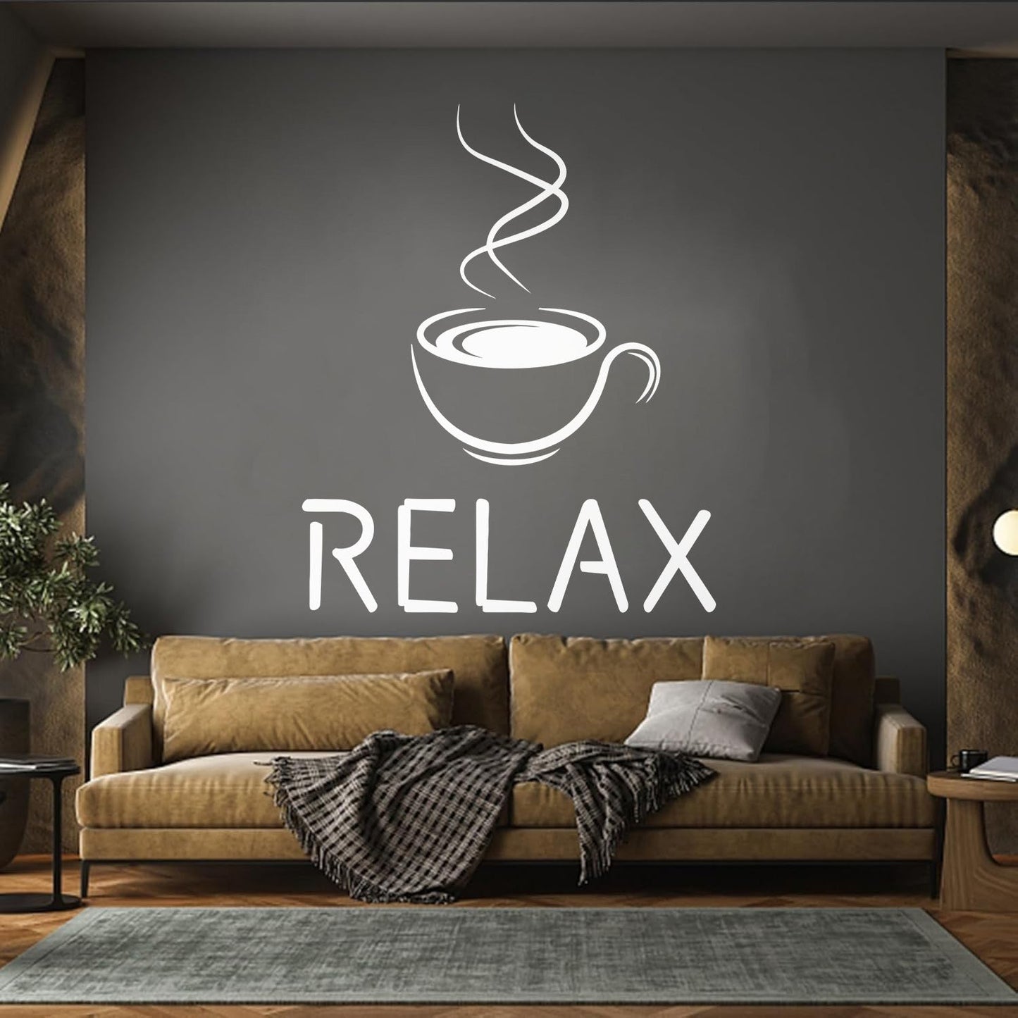 Relax Caffe Coffee Cup Hot Steam Coffee House Wall Decals Paster Paper Do Not Damage The Wall Surface