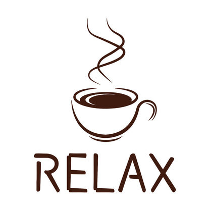 Relax Caffe Coffee Cup Hot Steam Coffee House Wall Decals Paster Paper Do Not Damage The Wall Surface