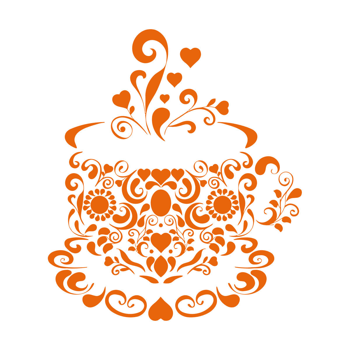 Vinyl Wall Stickers Tea Coffee Cup Patterns Kitchen Multi Color Selection