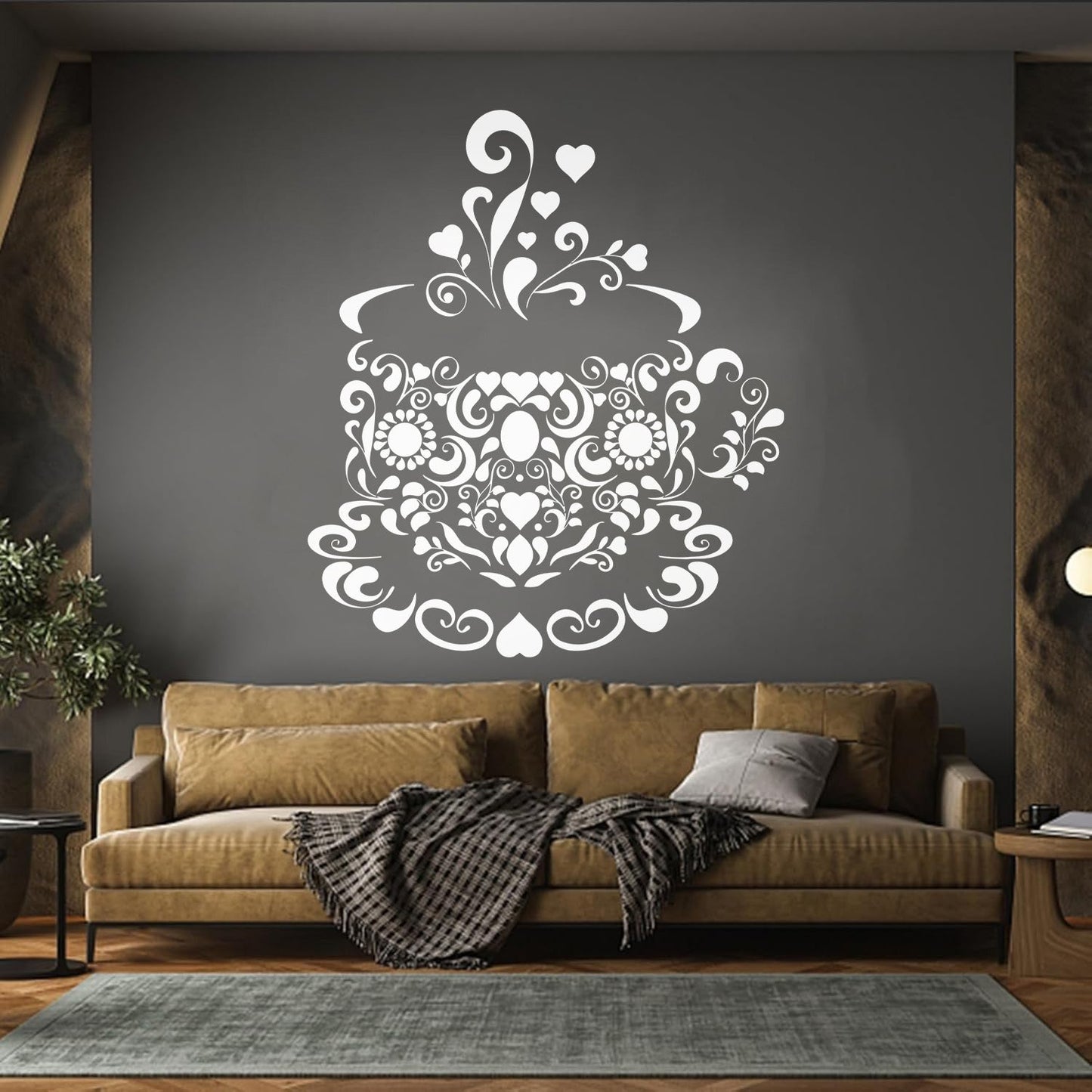 Vinyl Wall Stickers Tea Coffee Cup Patterns Kitchen Multi Color Selection