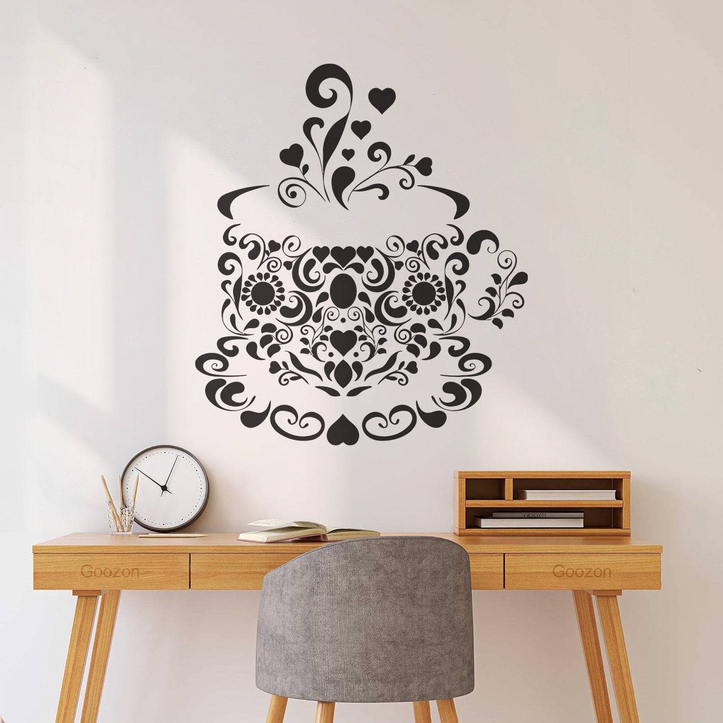 Vinyl Wall Stickers Tea Coffee Cup Patterns Kitchen Multi Color Selection