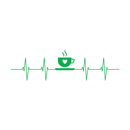 Vinyl Wall Decals Tea Coffee Time Cup Heartbeat Cafe Easy Installation