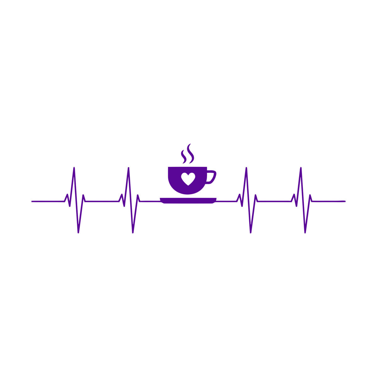 Vinyl Wall Decals Tea Coffee Time Cup Heartbeat Cafe Easy Installation