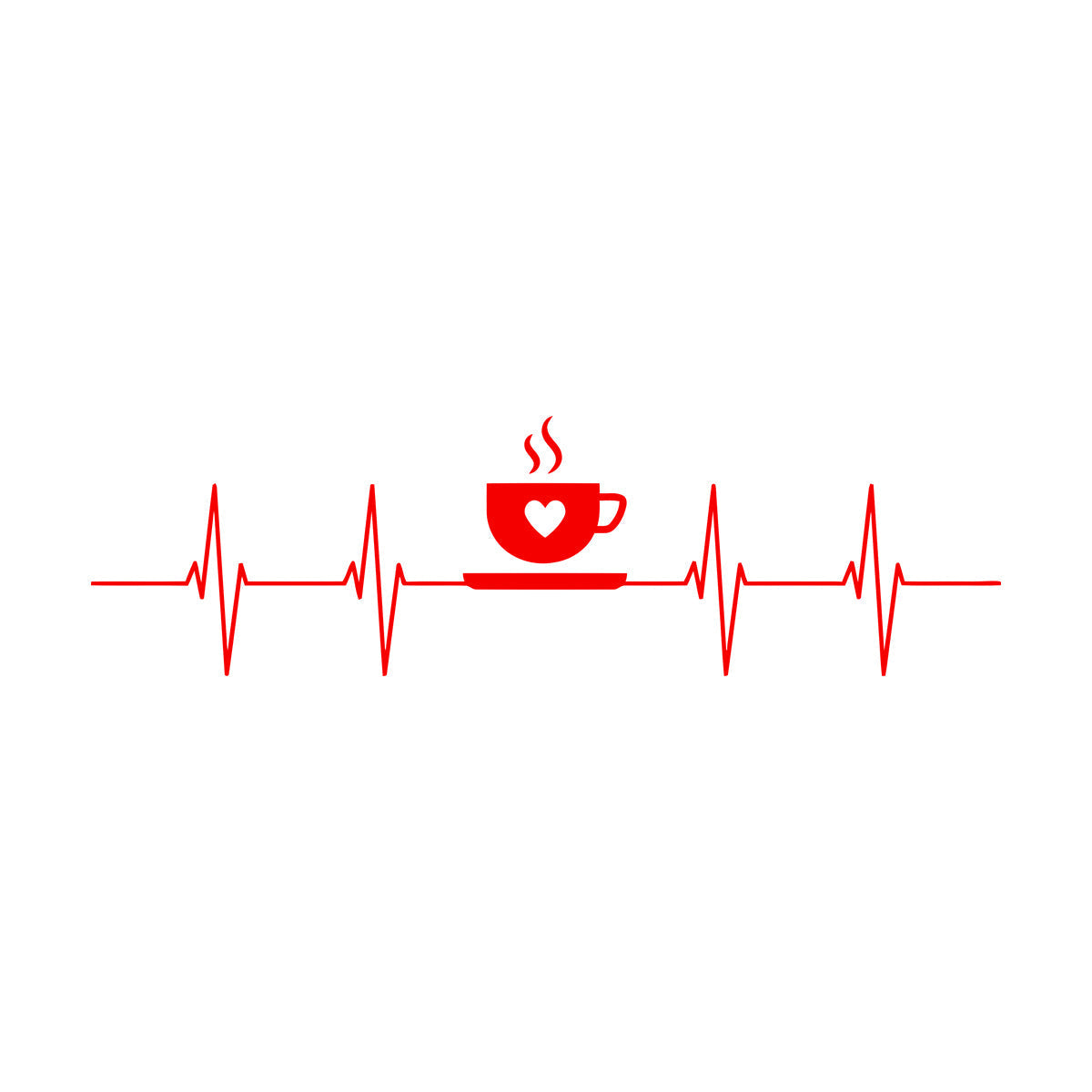 Vinyl Wall Decals Tea Coffee Time Cup Heartbeat Cafe Easy Installation