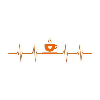 Vinyl Wall Decals Tea Coffee Time Cup Heartbeat Cafe Easy Installation