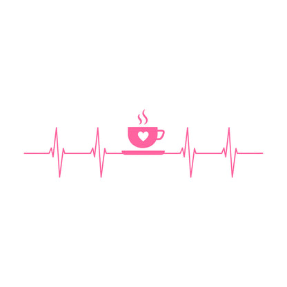 Vinyl Wall Decals Tea Coffee Time Cup Heartbeat Cafe Easy Installation