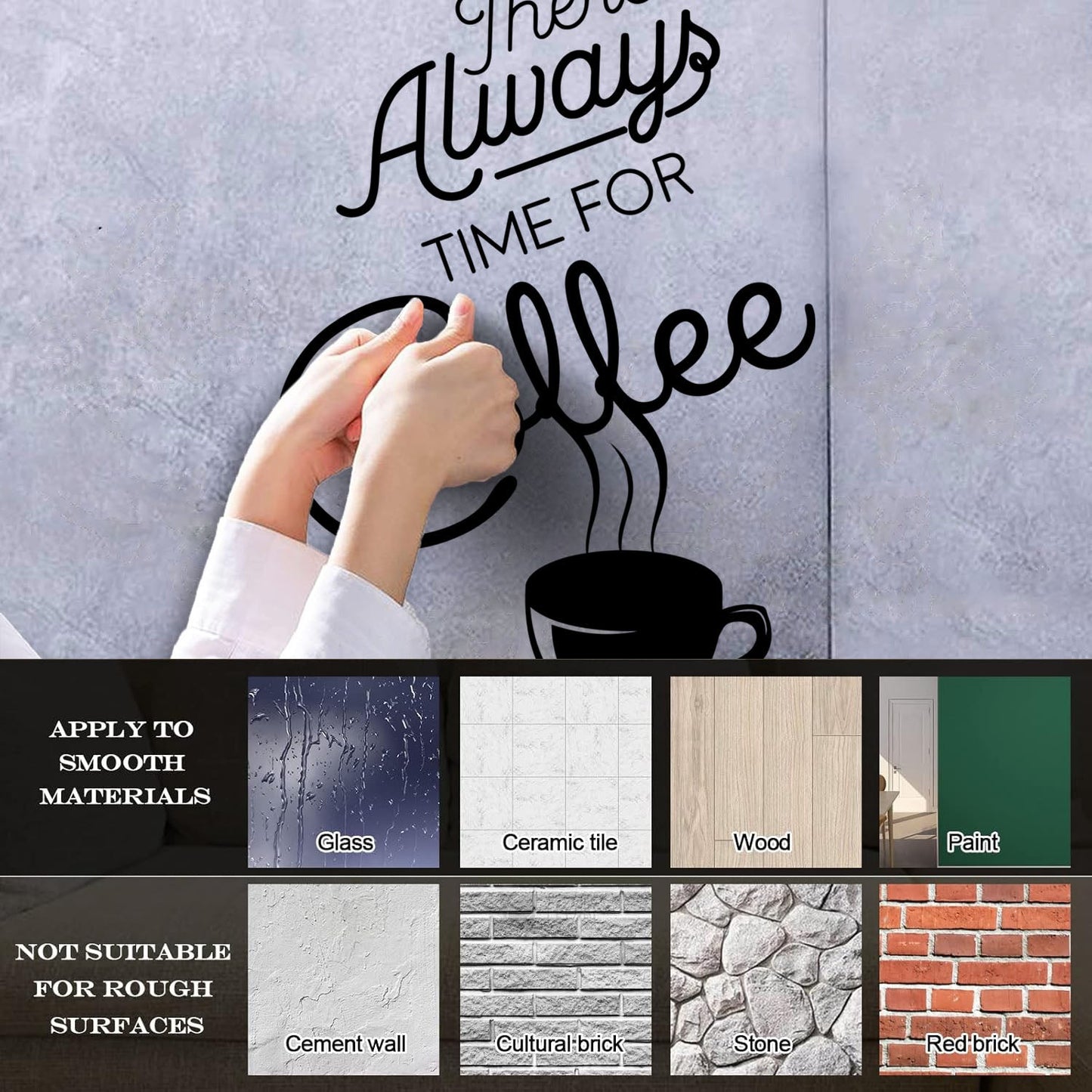 Ther'S Always Time Coffee House Quote Engraving Decals Art Mural Painting