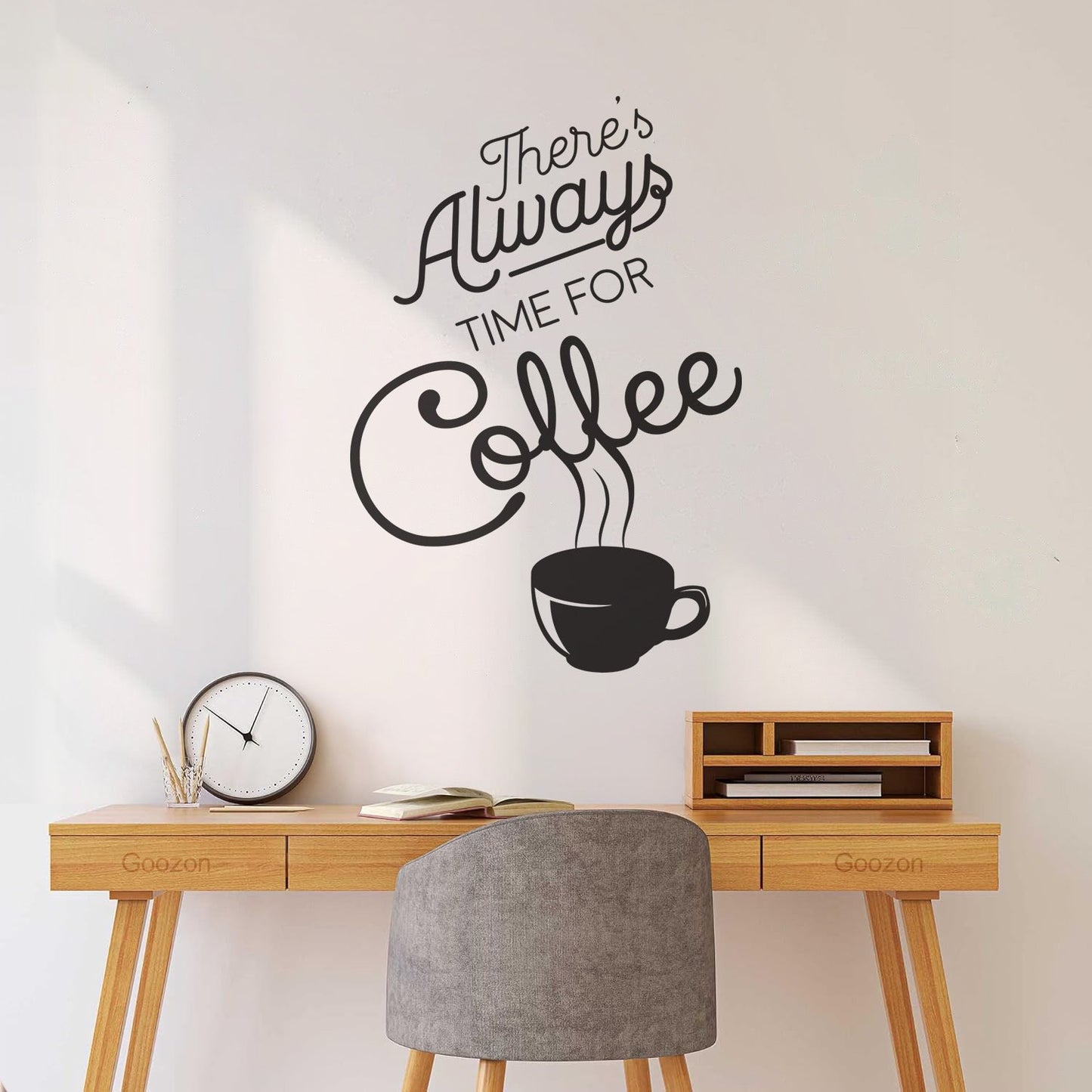 Ther'S Always Time Coffee House Quote Engraving Decals Art Mural Painting