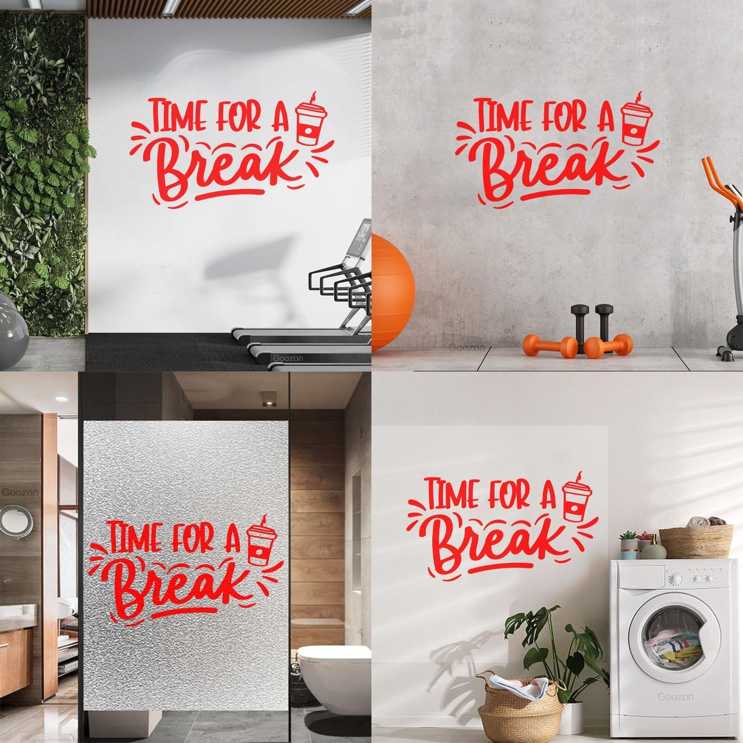 Mural And Wall Vinyl Decal Time A Break Coffee Cafe Cup Phrase Kitchen Multiple Size Options