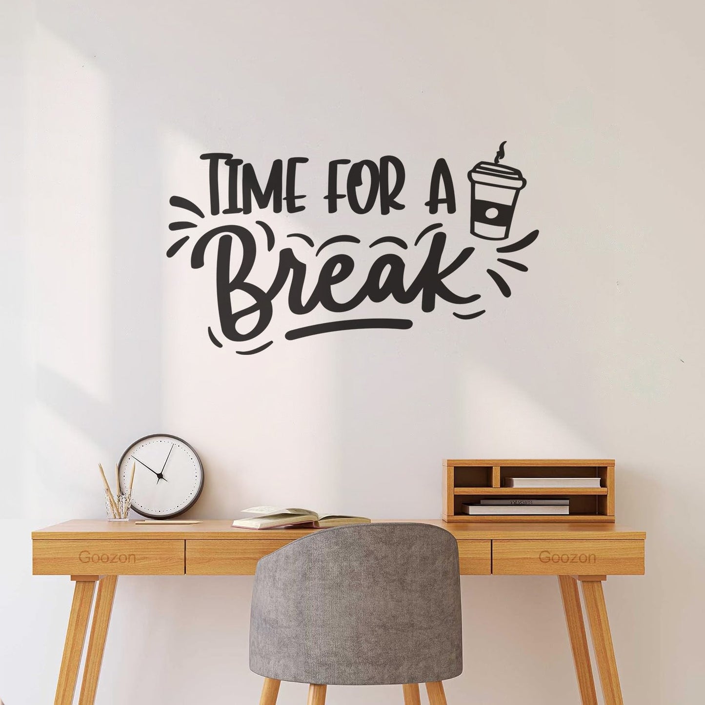 Mural And Wall Vinyl Decal Time A Break Coffee Cafe Cup Phrase Kitchen Multiple Size Options