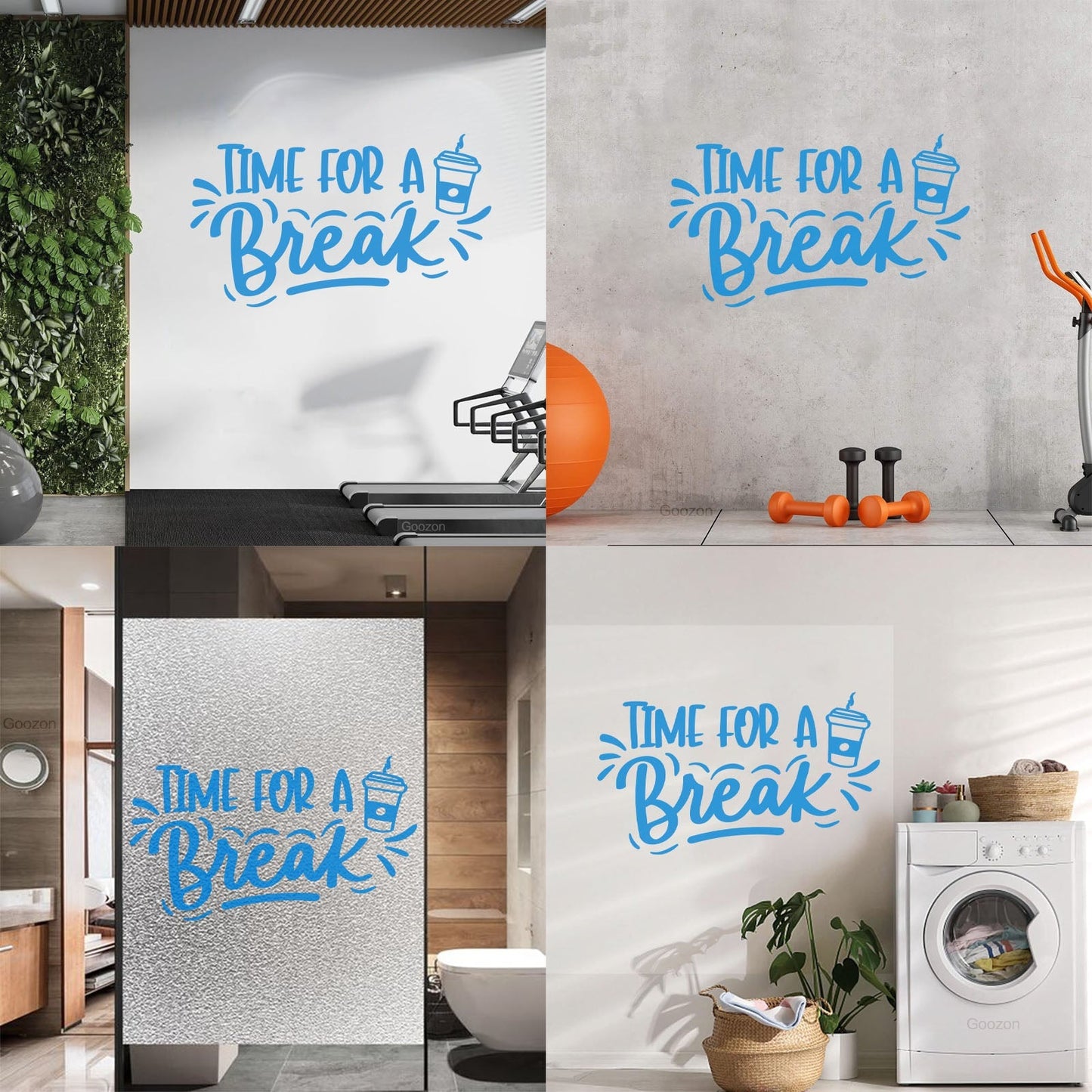 Mural And Wall Vinyl Decal Time A Break Coffee Cafe Cup Phrase Kitchen Multiple Size Options