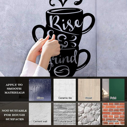 Wall Stickers Paster Paper Words On Cup Quotes About Coffee Home Waterproof