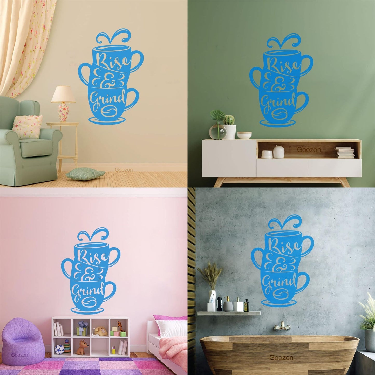 Wall Stickers Paster Paper Words On Cup Quotes About Coffee Home Waterproof