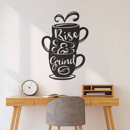 Wall Stickers Paster Paper Words On Cup Quotes About Coffee Home Waterproof