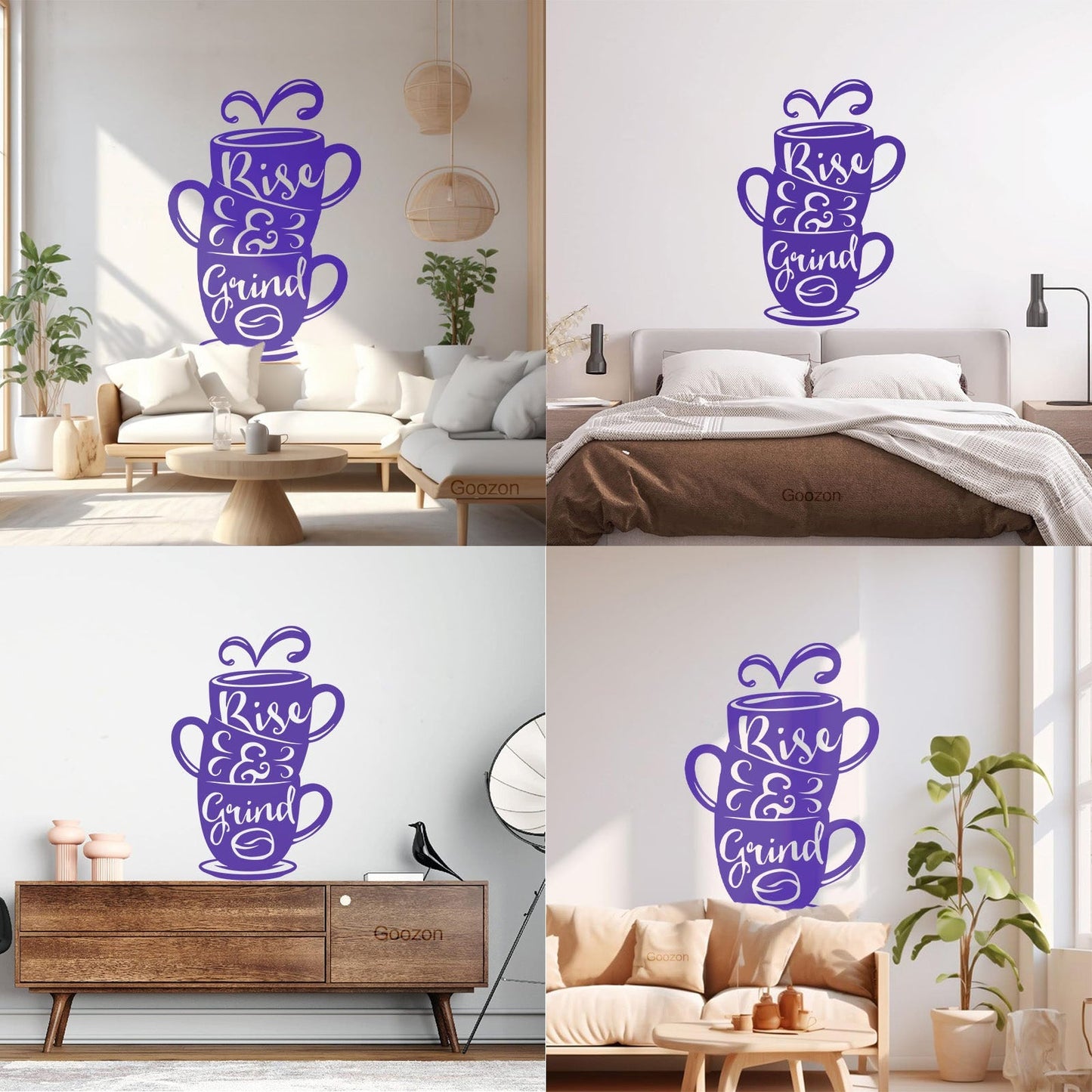 Wall Stickers Paster Paper Words On Cup Quotes About Coffee Home Waterproof