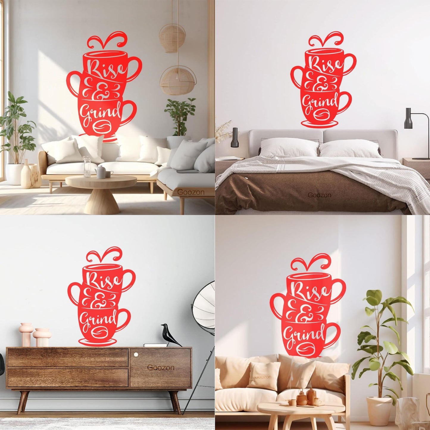 Wall Stickers Paster Paper Words On Cup Quotes About Coffee Home Waterproof
