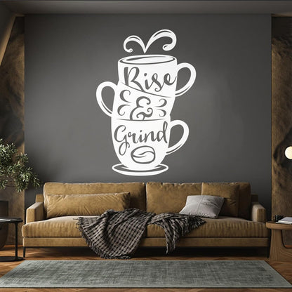 Wall Stickers Paster Paper Words On Cup Quotes About Coffee Home Waterproof
