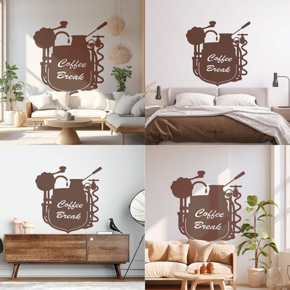 Wall Stickers Coffee Break Coffee Shop Restaurant Cafe Can Modify And Add Information