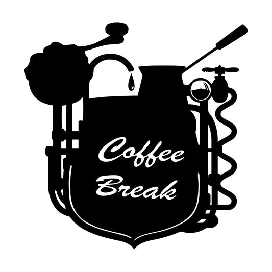 Wall Stickers Coffee Break Coffee Shop Restaurant Cafe Can Modify And Add Information