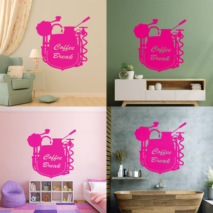 Wall Stickers Coffee Break Coffee Shop Restaurant Cafe Can Modify And Add Information