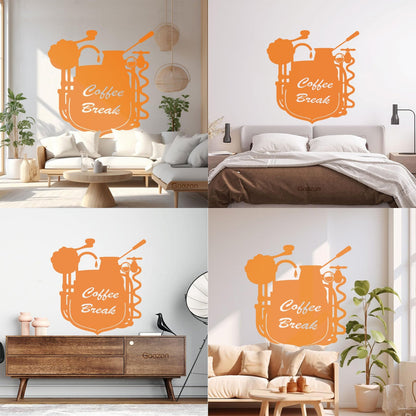 Wall Stickers Coffee Break Coffee Shop Restaurant Cafe Can Modify And Add Information