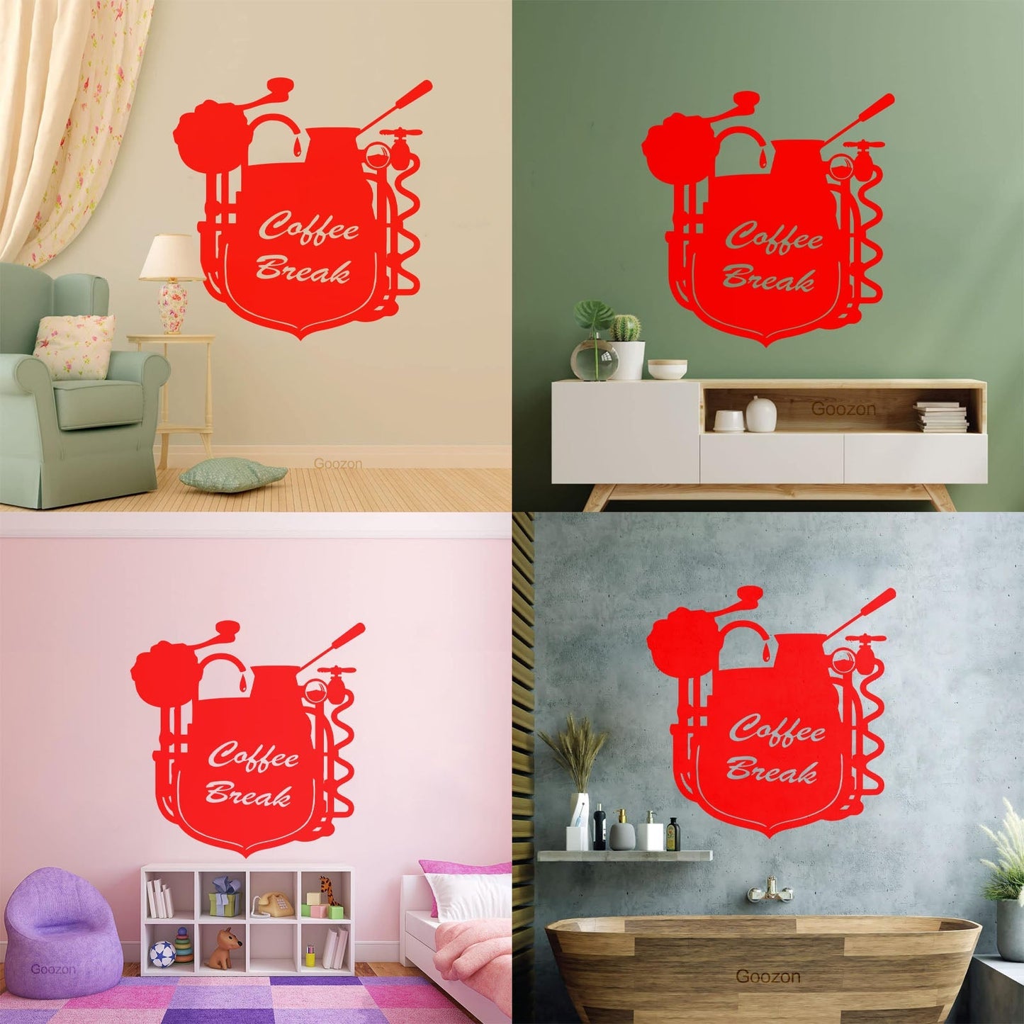 Wall Stickers Coffee Break Coffee Shop Restaurant Cafe Can Modify And Add Information